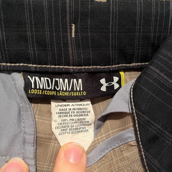 Under Armour Brown Plaid Adjustable Shorts - Picture 2 of 6